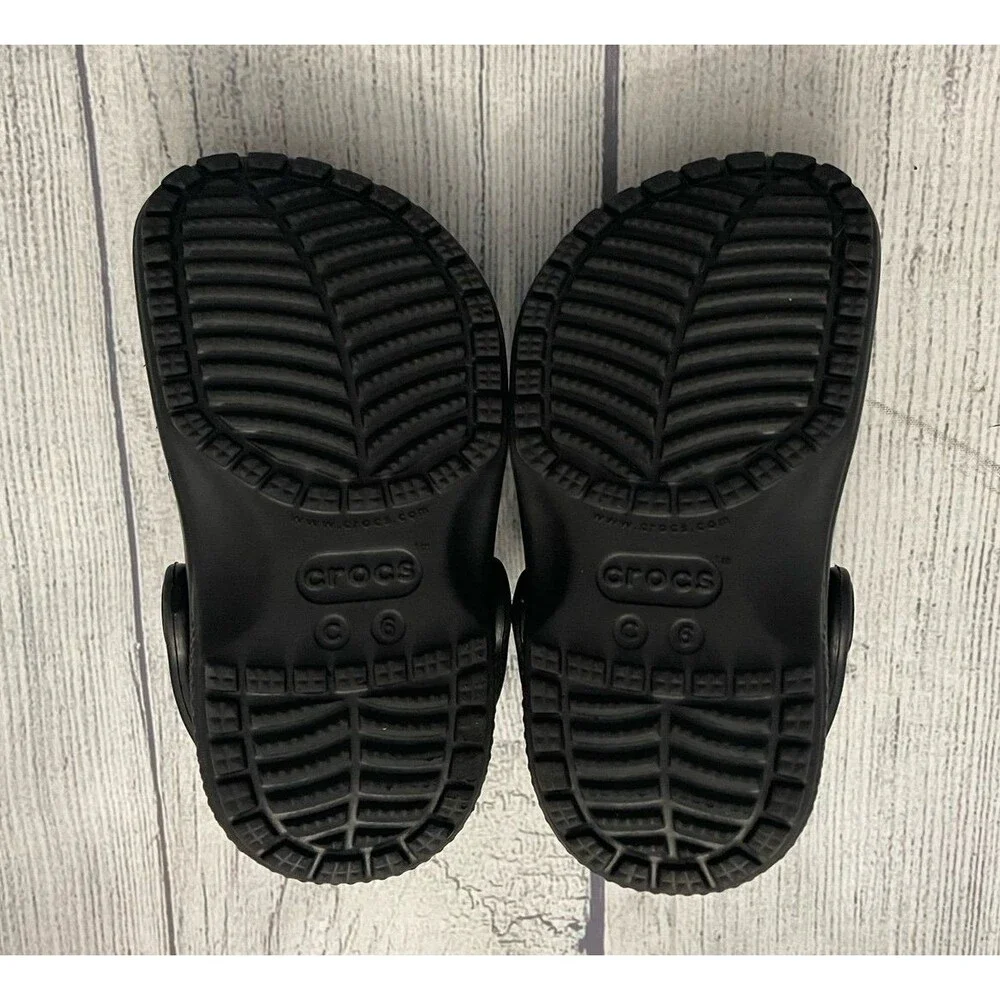 Black Croc Crocs Toddler Sandals Shoes, Size 6